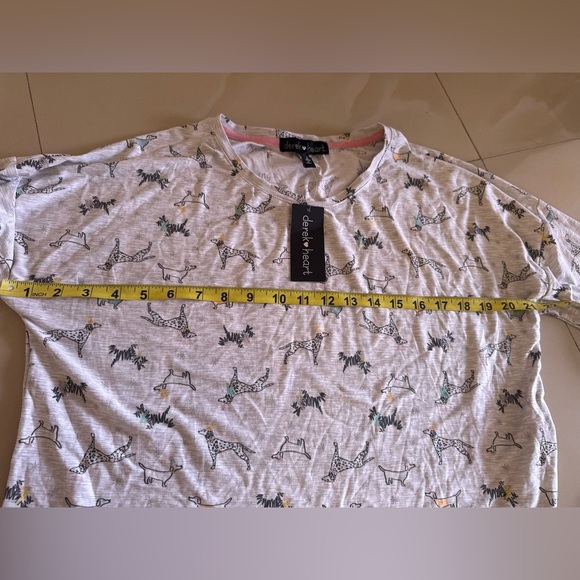 Derek Heart Animal Print Cocktail Pajama Crop Top Pant Set Long Sleeve Soft L - Picture 6 of 16